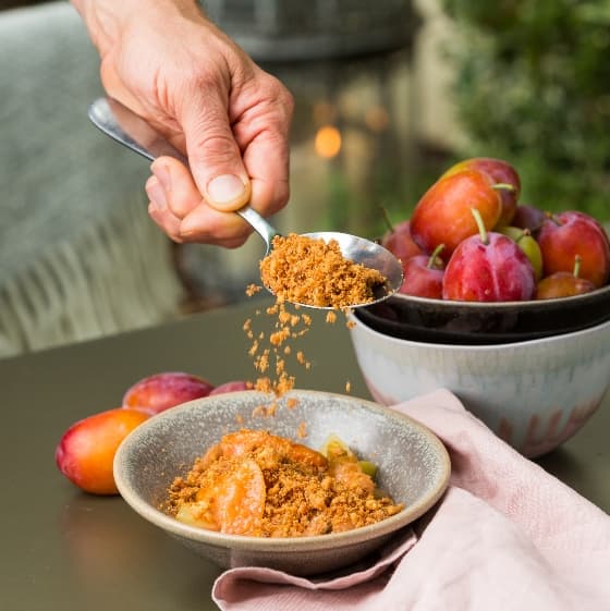 Cover Image for Plum Compote with Almond Crumble Recipe